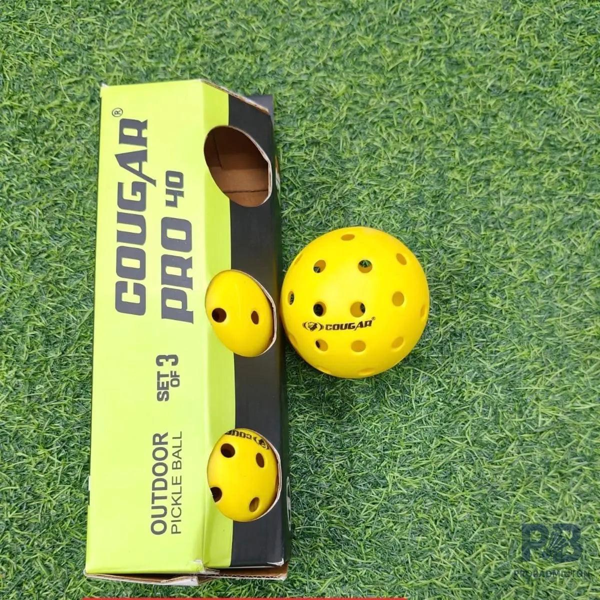 Cougar Pickleball Pro 40 (Pack of 3) | Outdoor 40-Hole Ball | Best Pickleball Ball in India Online.