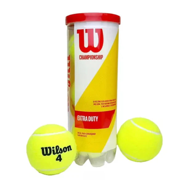 Wilson Championship 4 Tennis Balls – Extra Duty All-Court Performance (Pressurized) | Probadminton.in.