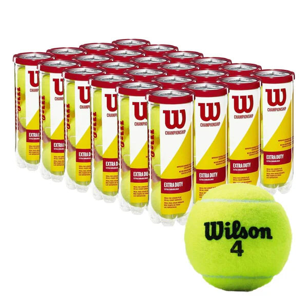 Wilson Championship 4 Tennis Balls – Extra Duty All-Court Performance (Pressurized) | Probadminton.in.