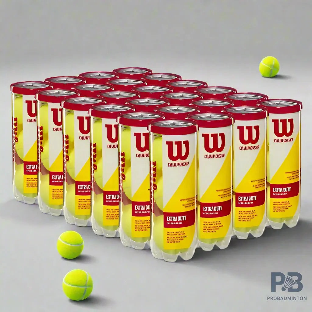 Wilson Championship Tennis Balls | 3-Ball Can, 12-Ball (4 Cans), 72-Ball Carton | All-Court Performance | ProBadminton.in.