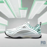 Yonex Tokyo Ultima Badminton Shoes for Men (White/Porpoise/Vintage Green).