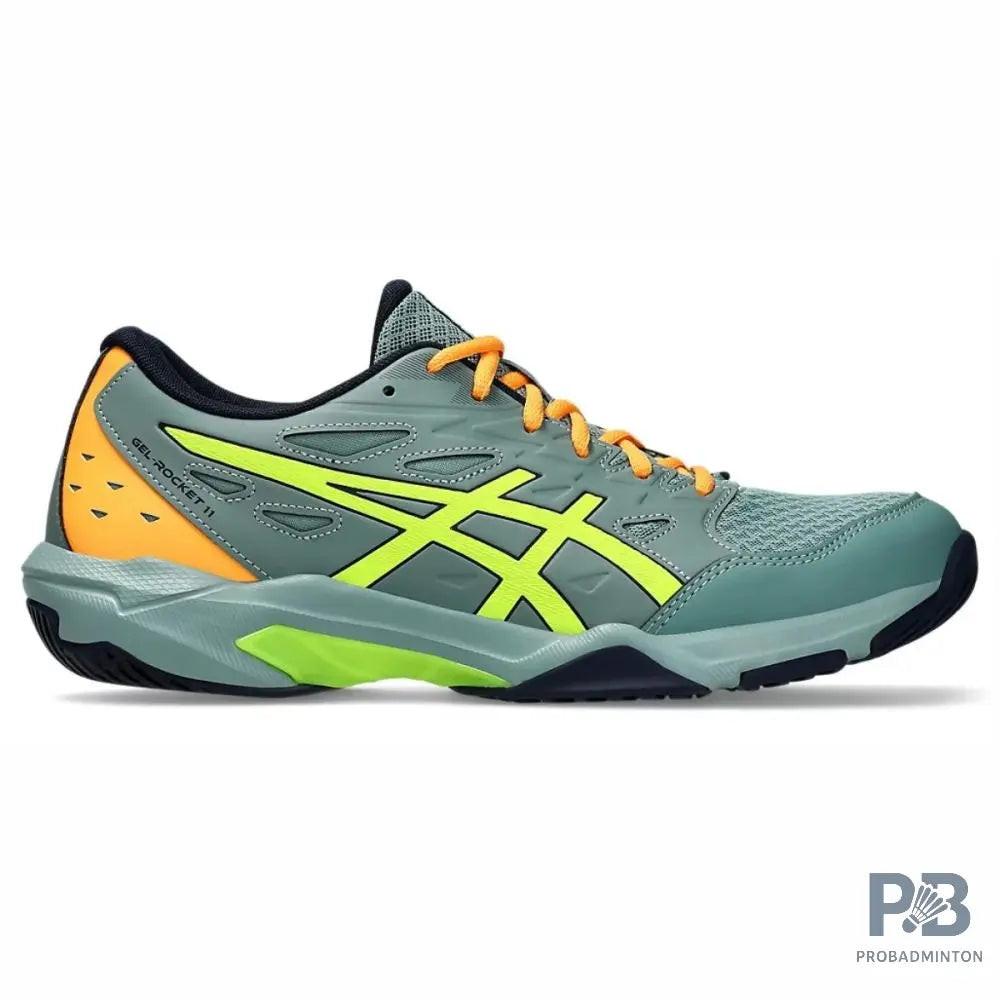 Asics GEL-ROCKET 11 Indoor Court Shoe ( Celadon / Safety Yellow).