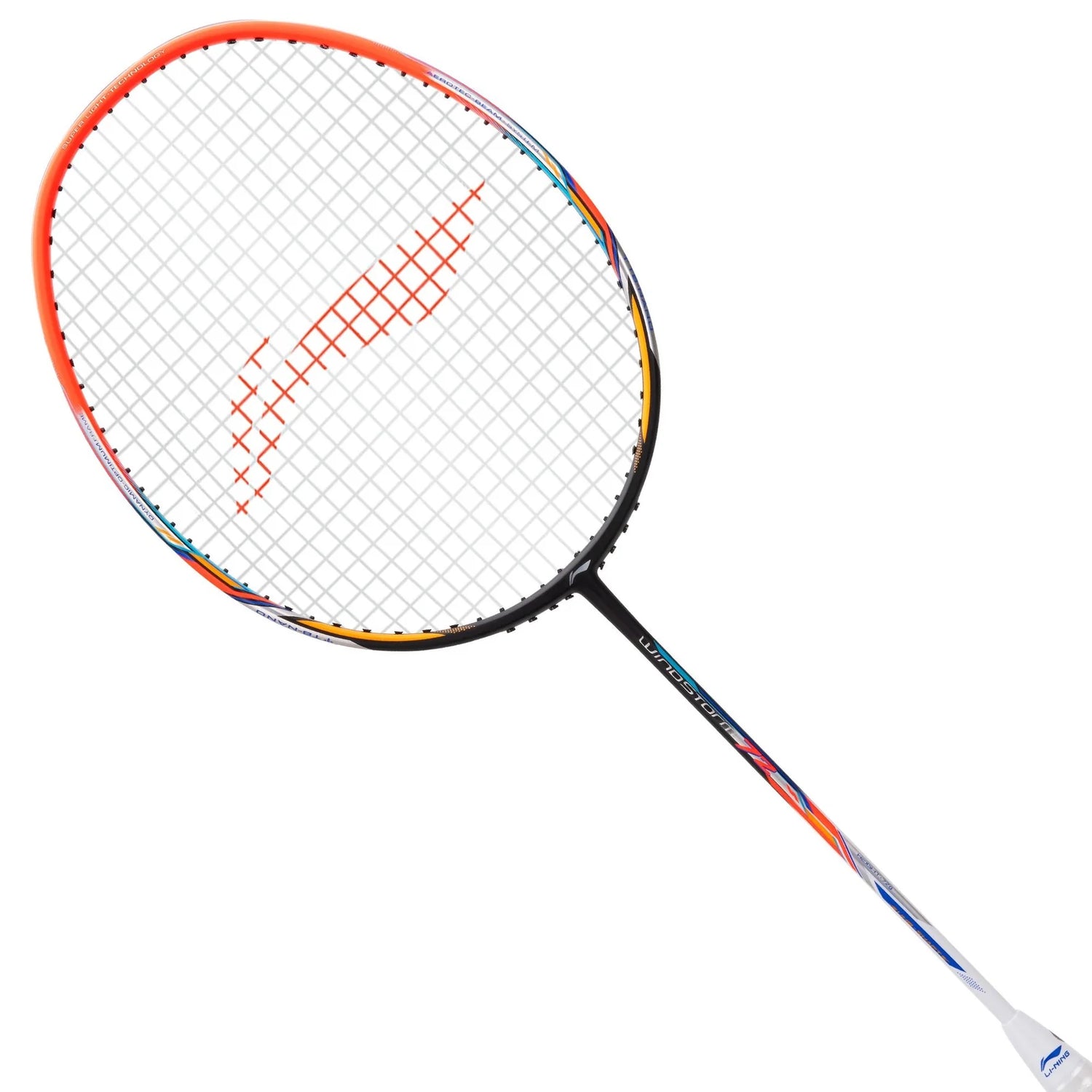 Li-Ning Windstorm 72 Badminton Racket (Black/Orange/White) | Ultra-Light 72g Speed Racket for Fast Attacking Play – Probadminton.in.