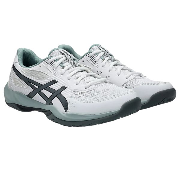 Asics Gel Rocket 12 Badminton Shoe |  White & Steel Grey