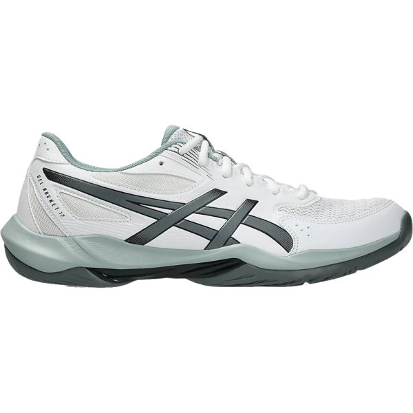 Asics Gel Rocket 12 Badminton Shoe |  White & Steel Grey