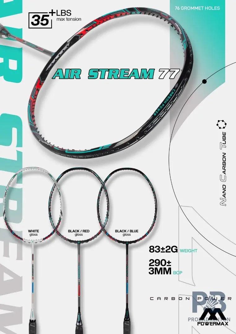 Power Max Air Stream 77 Gutted ,Frame  Badminton Racket  – Lightweight & Durable | Best Price in India for Beginners.
