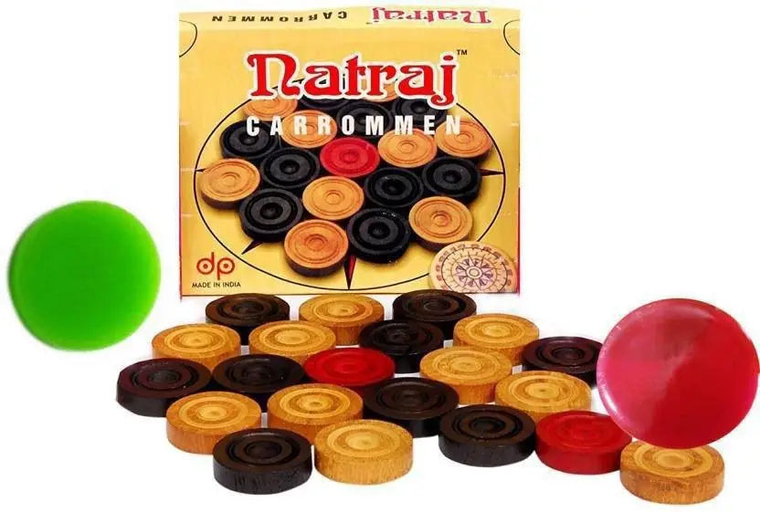 NATRAJ Carrom Coins – Premium Wooden Carrom Board Coins | Probadminton.in.