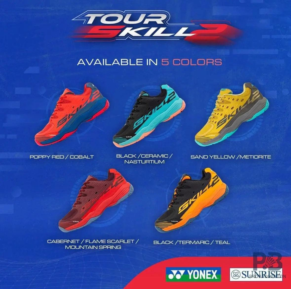 Yonex Tour Skill 2 JR Badminton Shoes (CABERNET FLAME / SCARLET MOUNTA