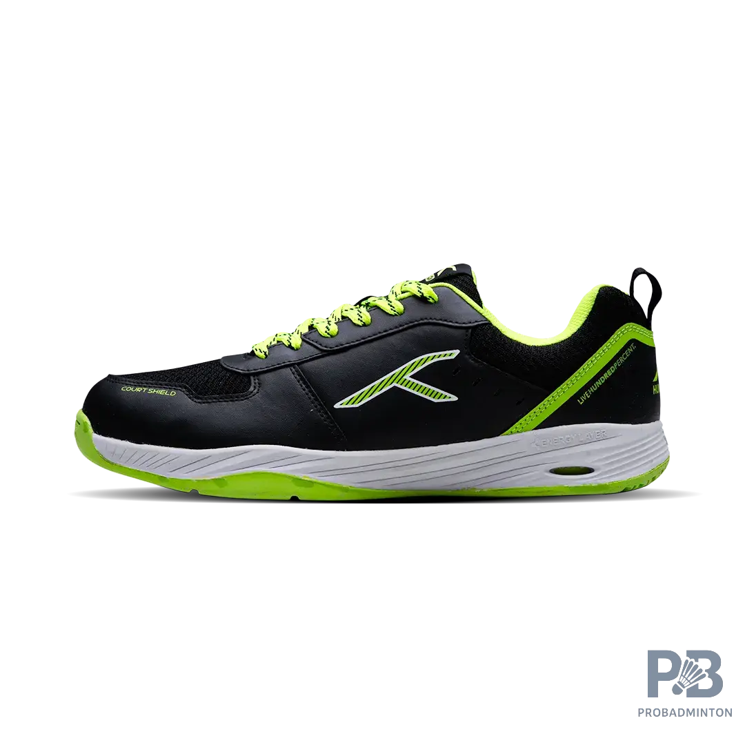 Hundred court shield  Badminton Shoes black/lime/white.