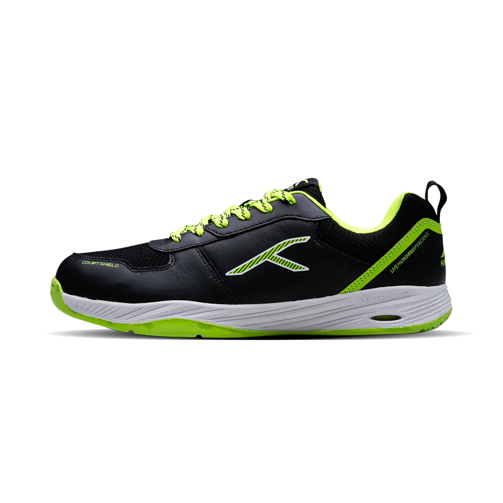 Hundred court shield  Badminton Shoes black/lime/white