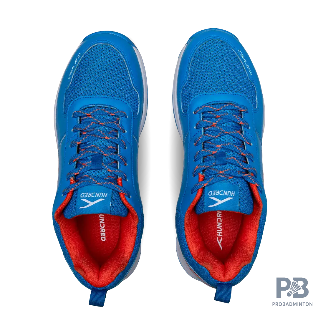 Hundred court shield  Badminton Shoes blue/orange/white.