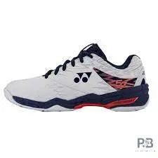 YONEX SHB 57 EX BADMINTON SHOES (WHITE/NEON ORANGE).