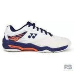 YONEX SHB 57 EX BADMINTON SHOES (WHITE/NEON ORANGE).