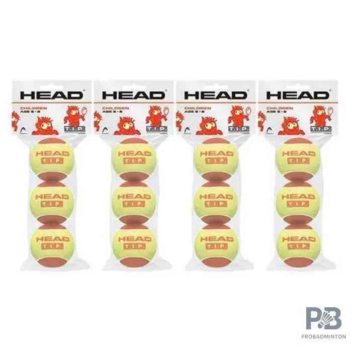 HEAD T.I.P. 1 RED Pressureless Tennis Ball - Beginner Kids Tennis Ball 75% Slower.