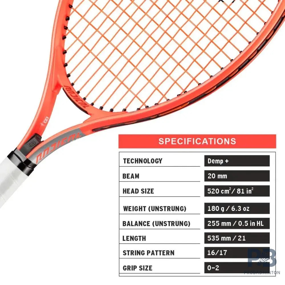 HEAD Radical 21 Junior Tennis Racquet - Best Starter Racket for Kids (4-6 Years) | ProBadminton.in.