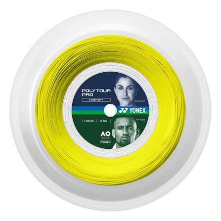 Yonex POLYTOUR PRO 120 Tennis String – Flash Yellow | 1.20mm | 200m Reel