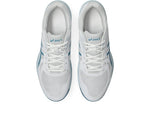 asics white saba blue court shuz for badmnton

