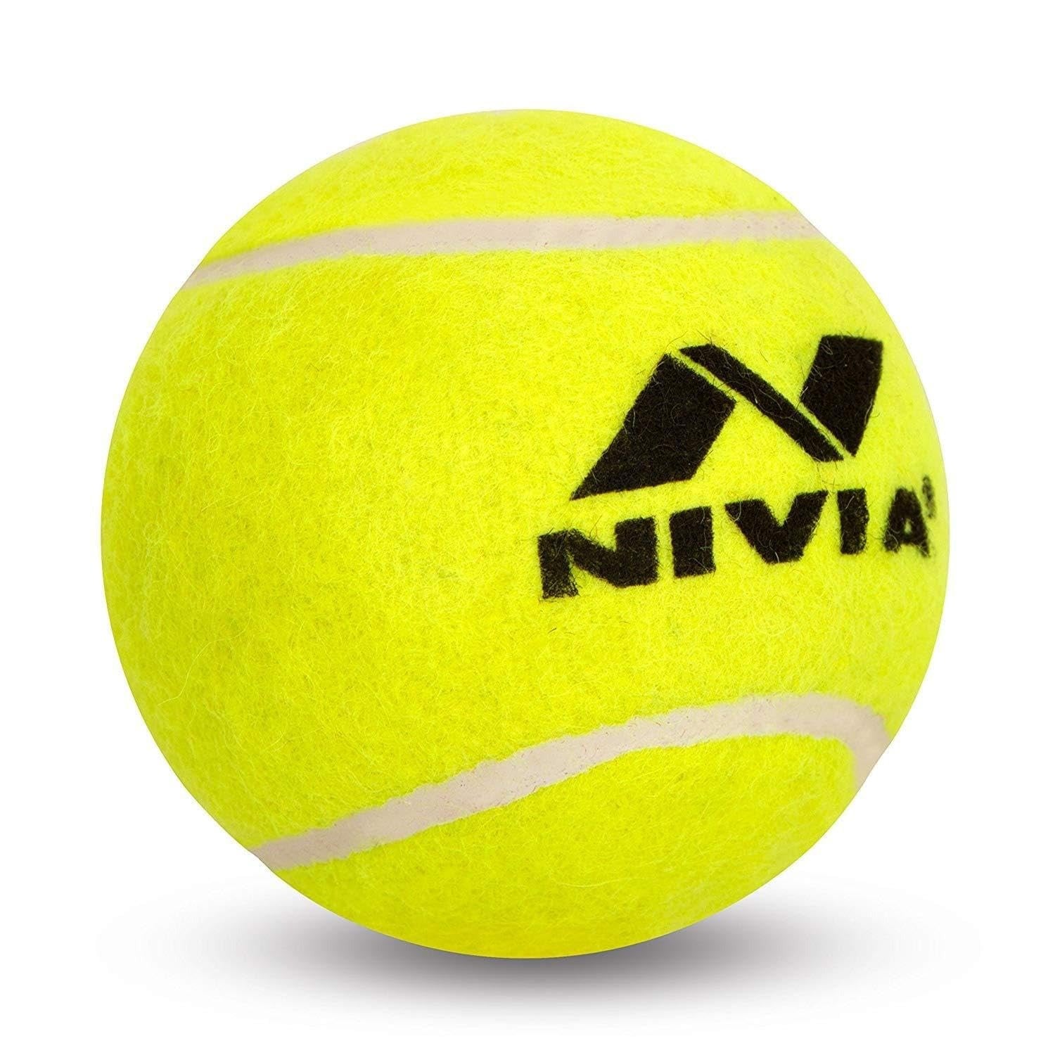 nivia heavy tenis crecket ball yelow pak of12

