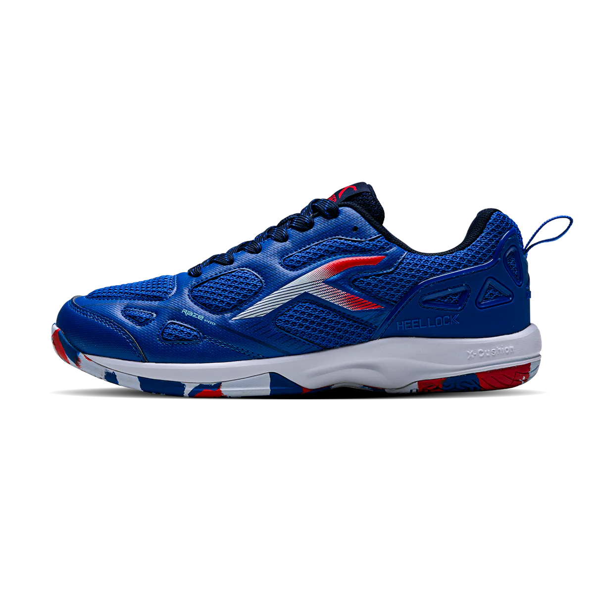 hundred raze pro badmnton shuz blu red navy

