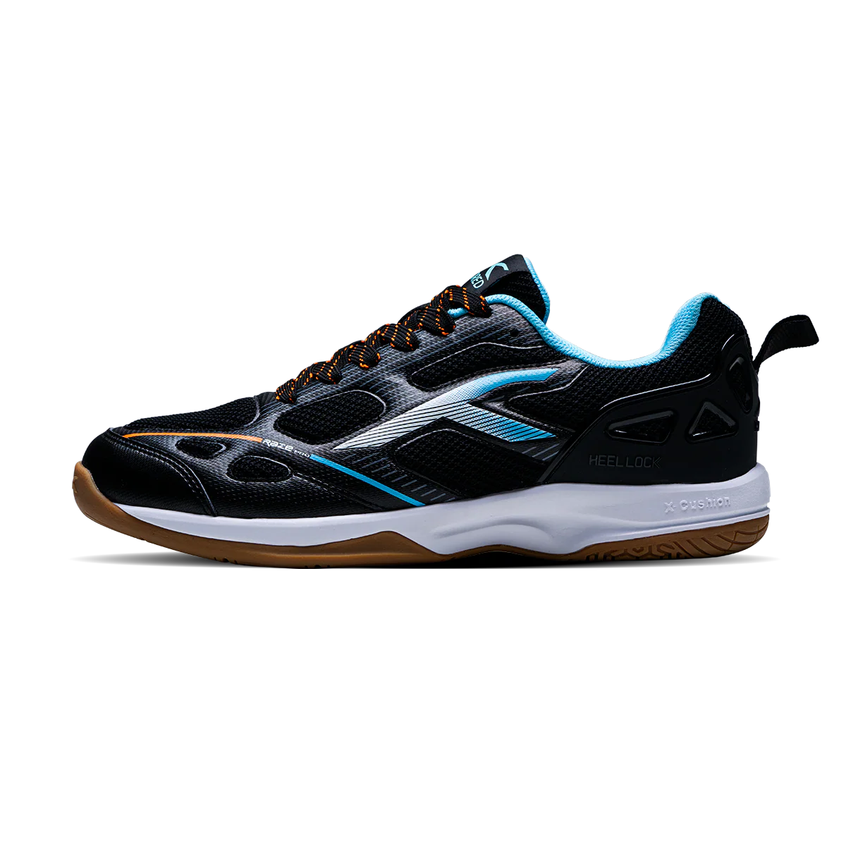 hundred raze pro badmnton shuz blak white blu

