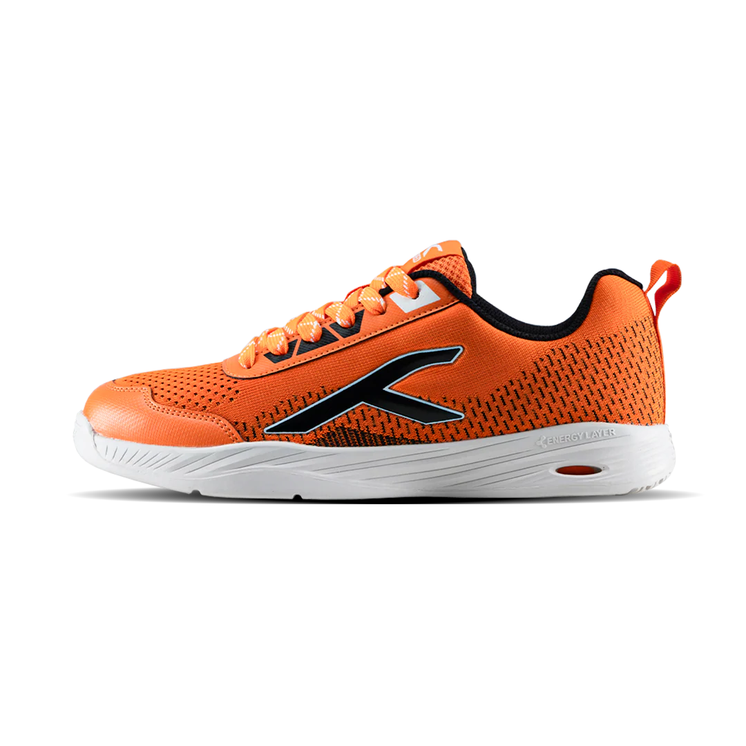 hundred raze pro badmnton shuz blak oranj blu

