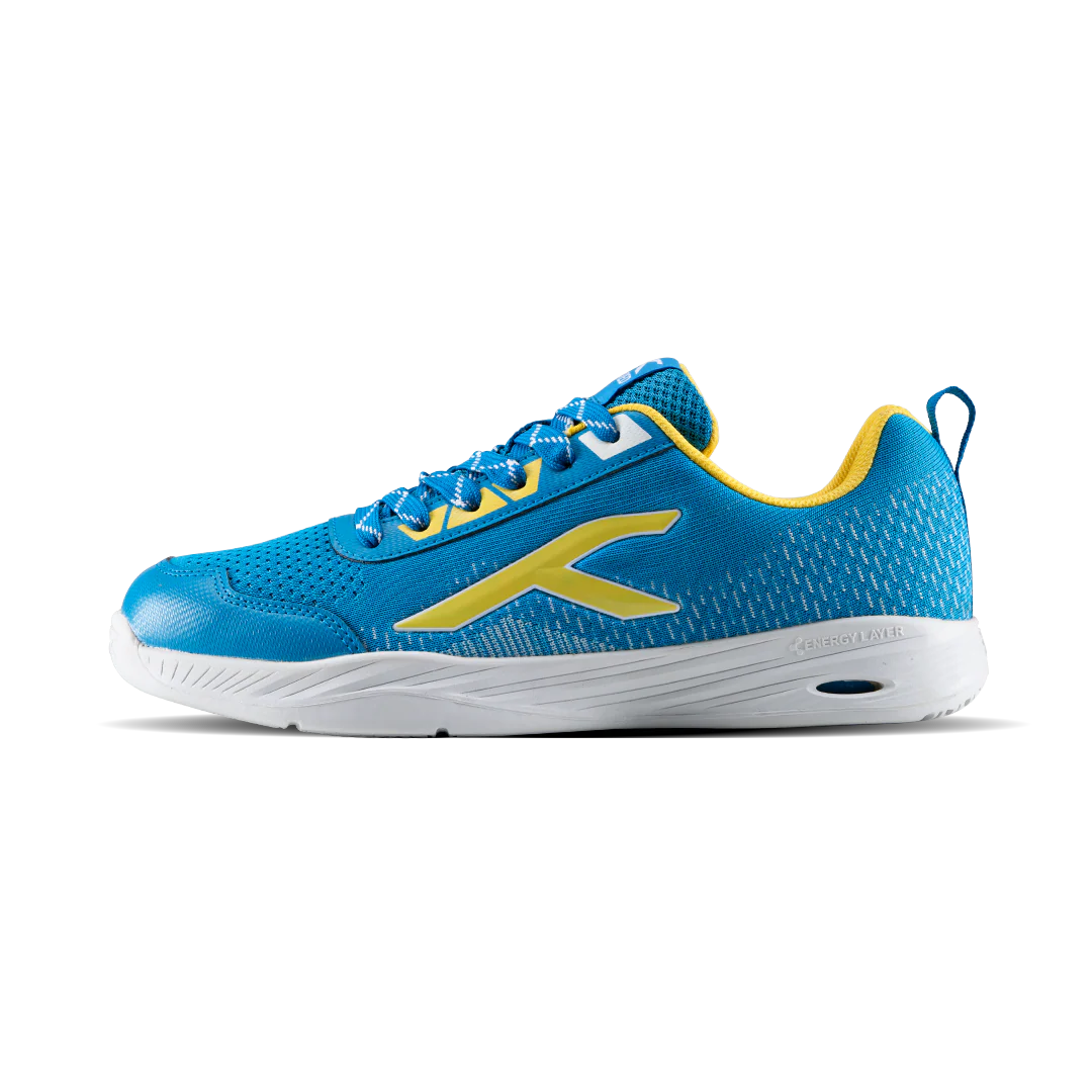 Hundred Court Flyer Badminton Shoe | Blue/Yellow/White