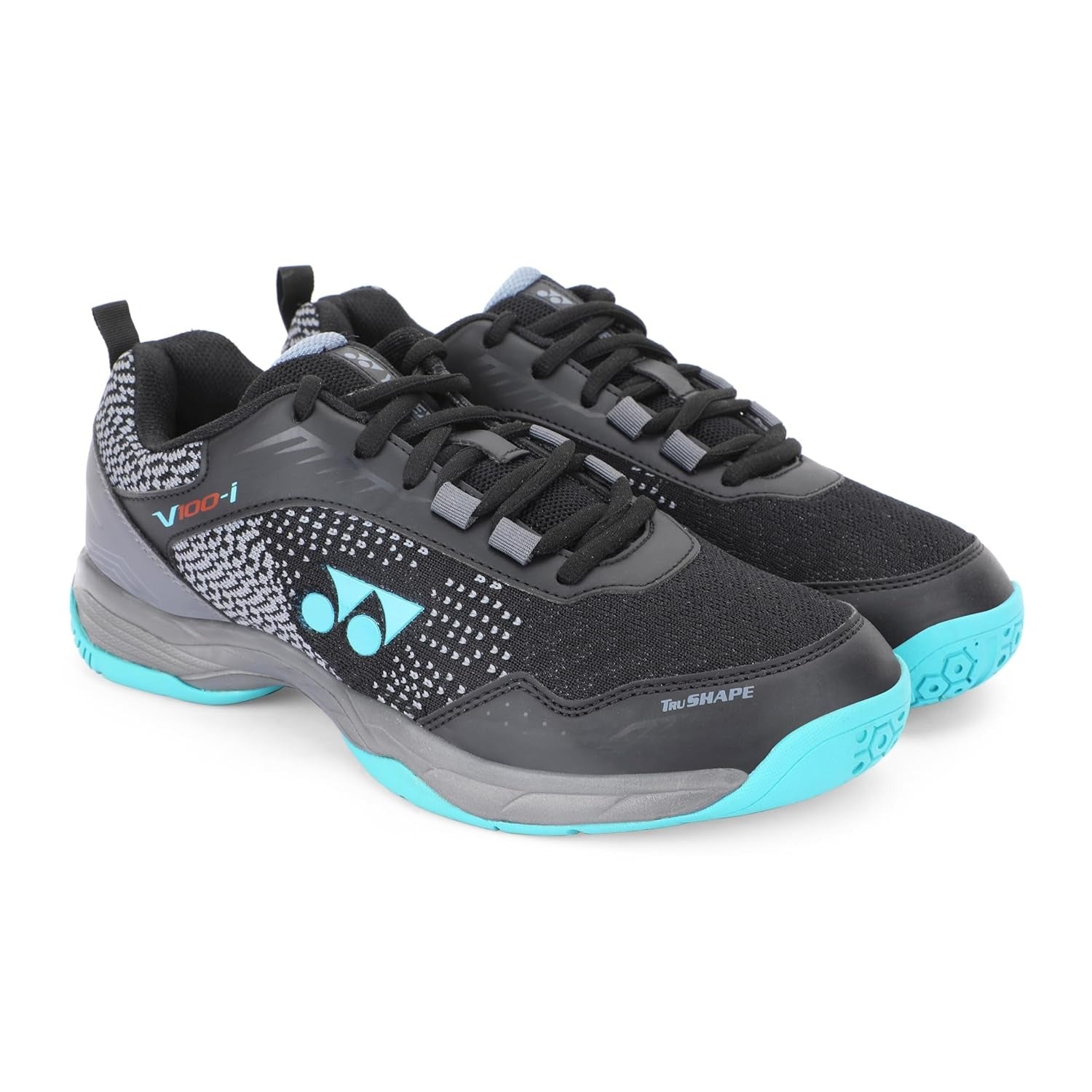 Yonex V100 i Badminton Shoes ( Black / Vivid sky)