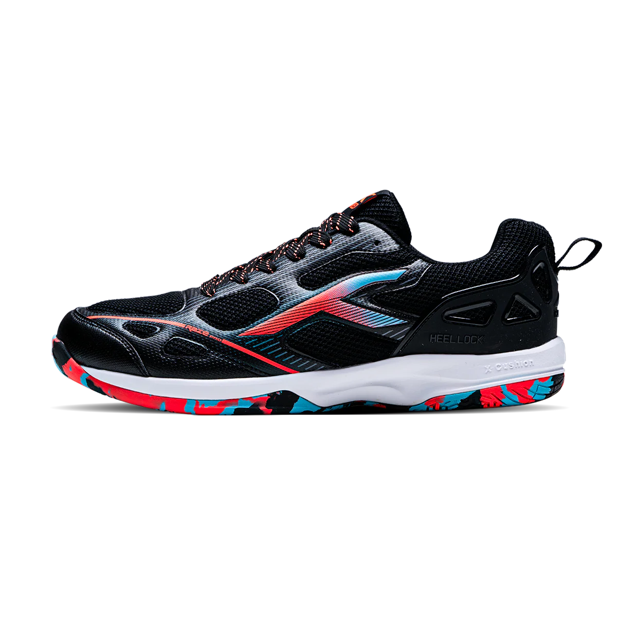 Hundred Raze Pro Badminton Shoe | Black/Orange/Blue  – Pro-Level Court Shoes for Aggressive Players | Probadminton