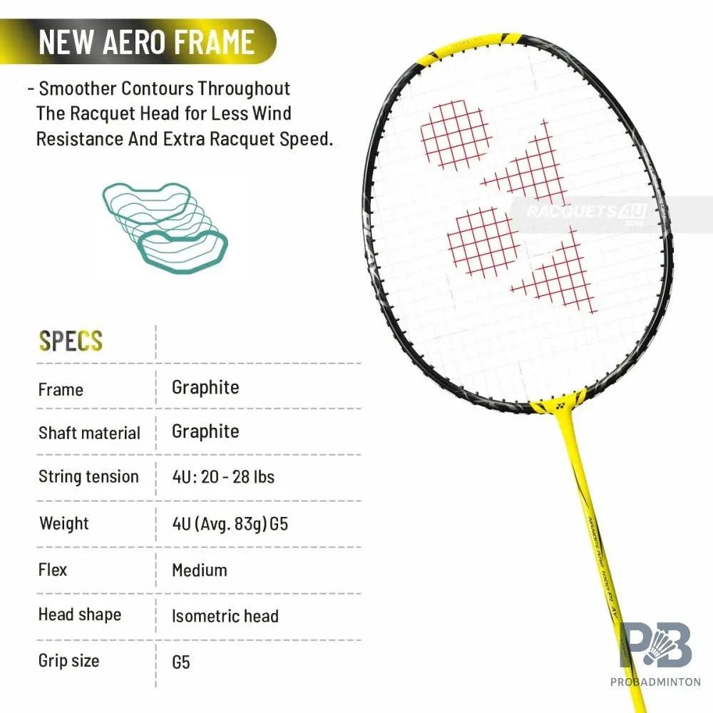 YONEX Nanoflare 1000 Play Badminton Racket – Lightning Yellow | 4U G5 | Head Light | probadminton.in.