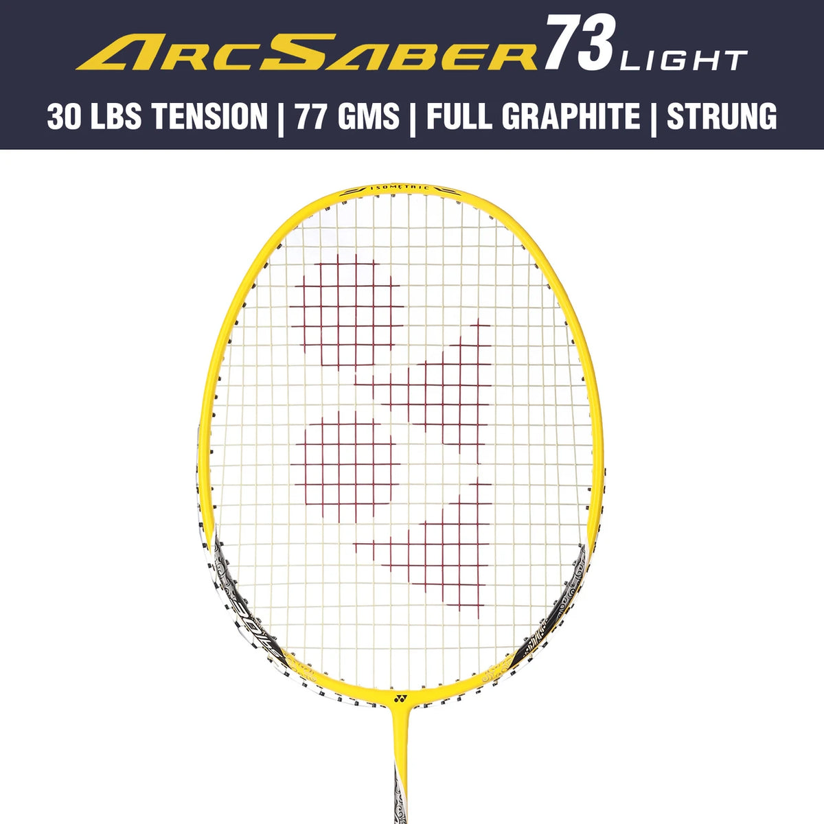 Yonex Arcsaber 73 Light Yellow racket frame close up
