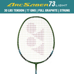 Yonex Arcsaber 73 Light Leaf Green racket frame close up