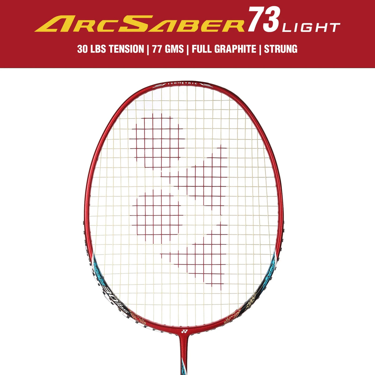 Yonex Arcsaber 73 Light Ruby Red racket frame close up