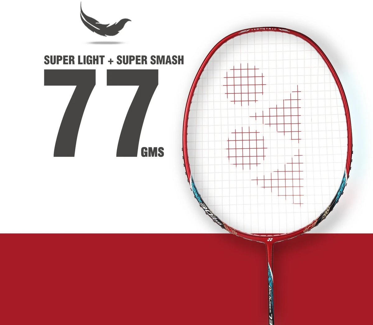 Yonex Arcsaber 73 Light Ruby Red badminton racket side