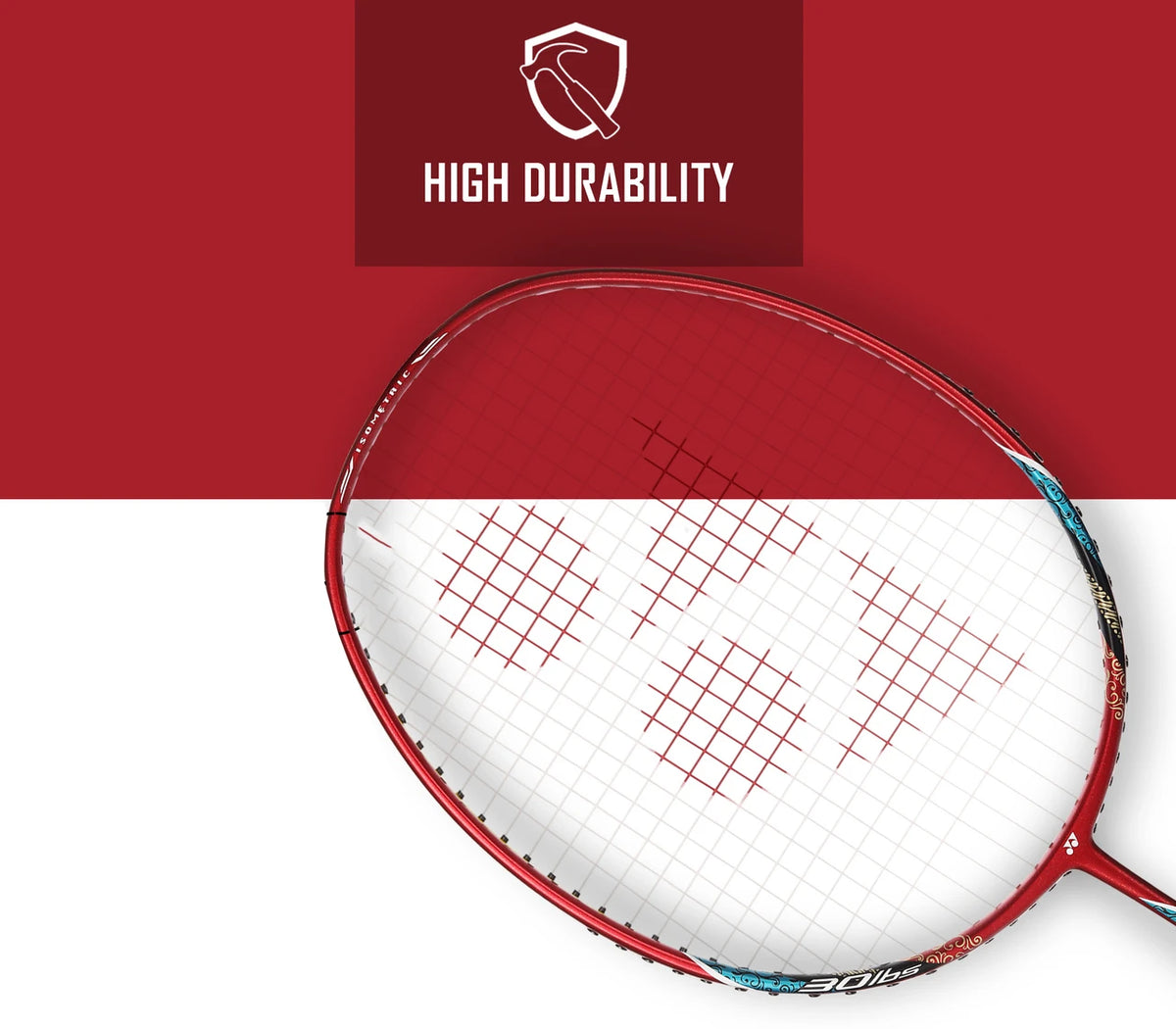 Yonex Ruby Red lightweight badminton racket full view