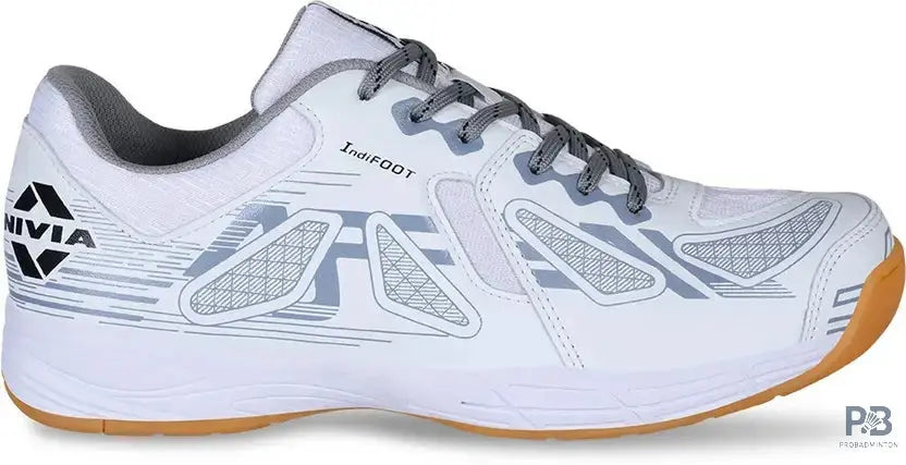 Nivia Appeal 3.0 Badminton Shoes | White/Grey.