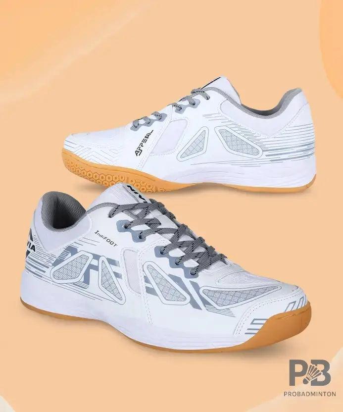 Nivia Appeal 3.0 Badminton Shoes | White/Grey.