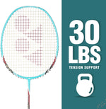 Yonex Turquoise badminton racket shaft and grip