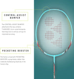 Yonex Turquoise lightweight badminton racket full view
