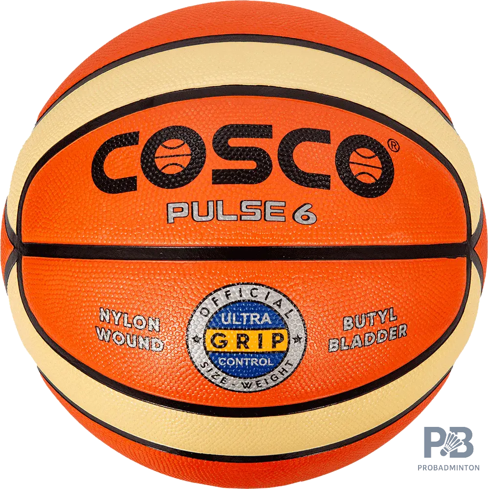 COSCO Pulse S-5/6/7 Basketball – Size 5 /Size 6/ Size 7 | Molded 12-Panel Rubber Ball | Nylon Wound | Match Play | All Surface Use | Made in India.