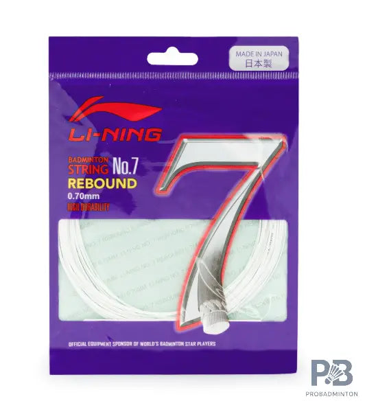 Li-Ning No. 7 Rebound Badminton String – High Elasticity, Durable Multi-Filament & Pro-Level Control.