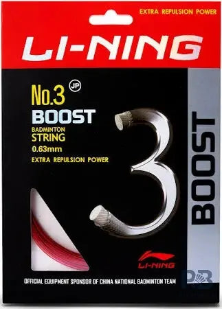 Li-Ning No. 3 Boost Nylon Badminton String with high Repulsion Power.