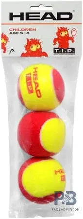 HEAD T.I.P. 1 RED Pressureless Tennis Ball - Beginner Kids Tennis Ball 75% Slower.