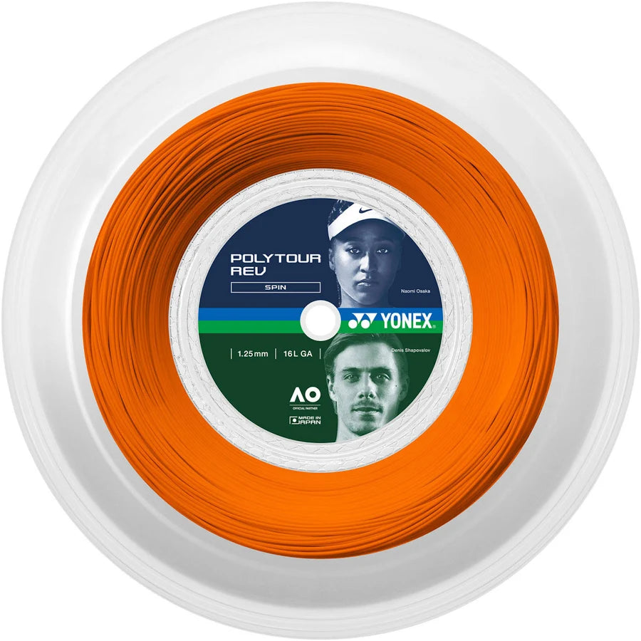 Yonex POLYTOUR REV 125 Bright Orange polyester tennis string