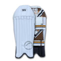 SS Platino Boys Wicket Keeping Leg guard – White/Red | Lightweight Foam Protection.
