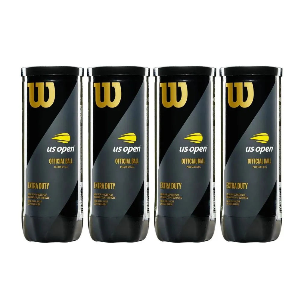 Wilson US Open 4 Tennis Balls – Extra Duty Premium Hard Court Balls (Pressurized) | Probadminton.in