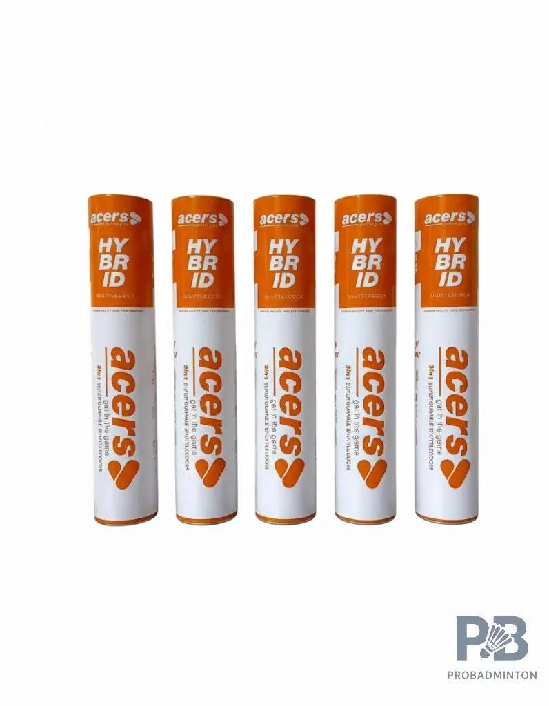 Acers Badminton Hybrid 3 in 1 Shuttlecock D45 – White, Medium Speed (77), Pack of 12.