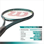 Wilson Blade 100UL V9 Tennis Racquet – 265g, 100 sq.in Head, 16x19 String Pattern | Lightweight Beginner & Intermediate Racquet.
