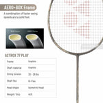yonex astrox 77 play light beige badmintn racket

