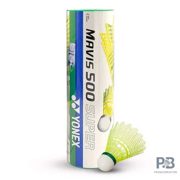 YONEX Mavis 500 Super Nylon Shuttlecock (Green Cap Yellow) | Durable, Consistent Flight | Ideal for Training & Recreational Play.