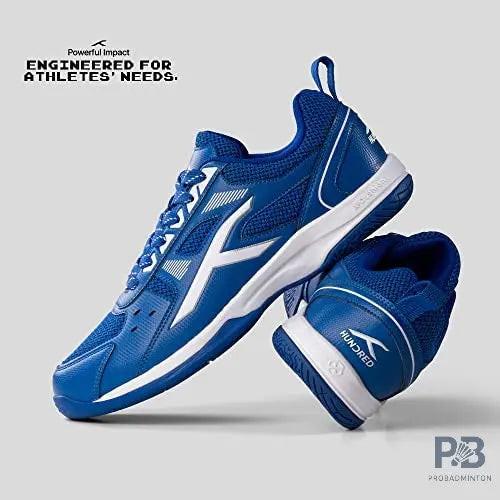 HUNDRED Raze Badminton Shoes (Blue / White).